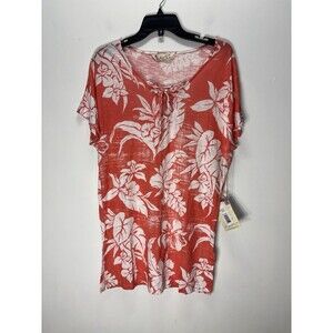 Margaritaville Women’s  Cotton/modal Tunic Top   Tropical  Floral Sz XS